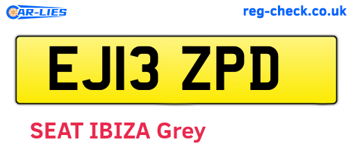 EJ13ZPD are the vehicle registration plates.