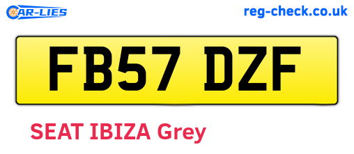 FB57DZF are the vehicle registration plates.