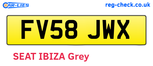 FV58JWX are the vehicle registration plates.