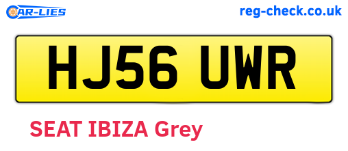 HJ56UWR are the vehicle registration plates.