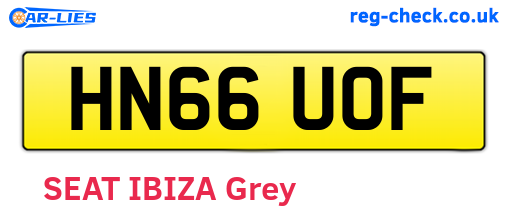 HN66UOF are the vehicle registration plates.