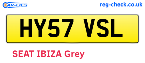 HY57VSL are the vehicle registration plates.