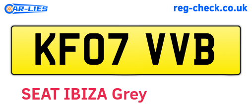 KF07VVB are the vehicle registration plates.