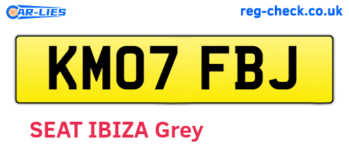 KM07FBJ are the vehicle registration plates.