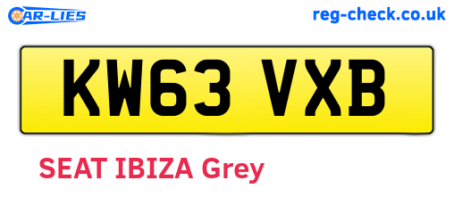 KW63VXB are the vehicle registration plates.