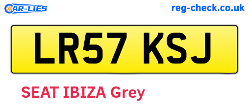 LR57KSJ are the vehicle registration plates.