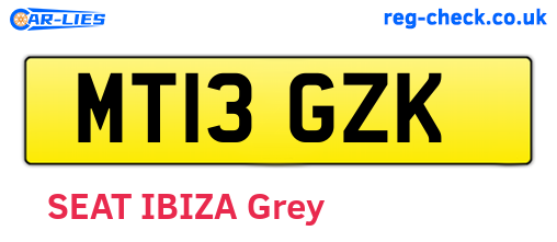 MT13GZK are the vehicle registration plates.