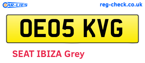 OE05KVG are the vehicle registration plates.