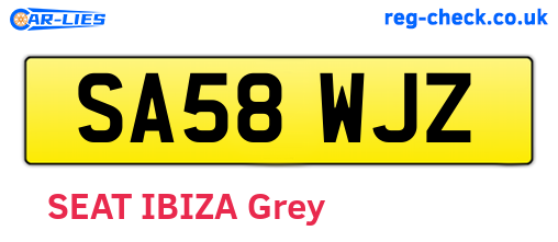 SA58WJZ are the vehicle registration plates.