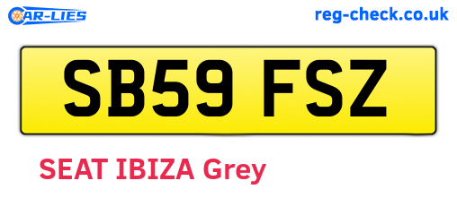 SB59FSZ are the vehicle registration plates.