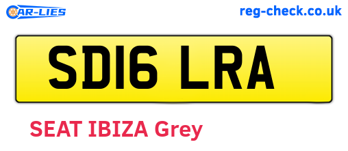 SD16LRA are the vehicle registration plates.