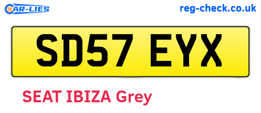 SD57EYX are the vehicle registration plates.