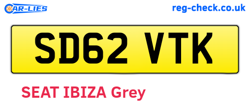 SD62VTK are the vehicle registration plates.