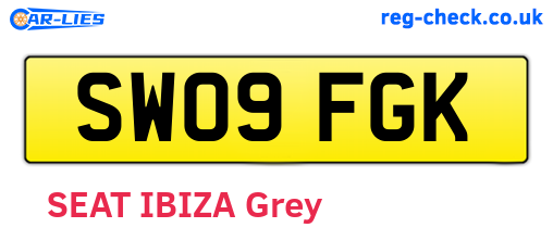 SW09FGK are the vehicle registration plates.