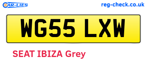 WG55LXW are the vehicle registration plates.