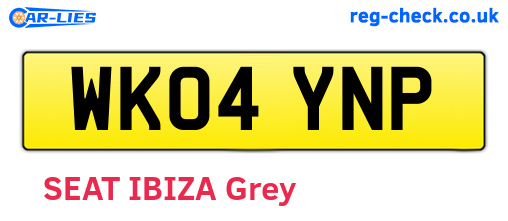 WK04YNP are the vehicle registration plates.