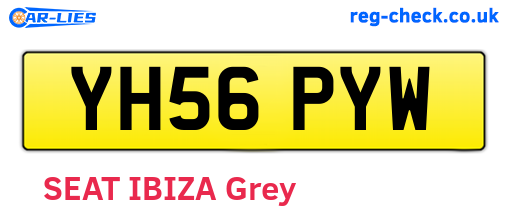 YH56PYW are the vehicle registration plates.