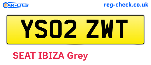 YS02ZWT are the vehicle registration plates.
