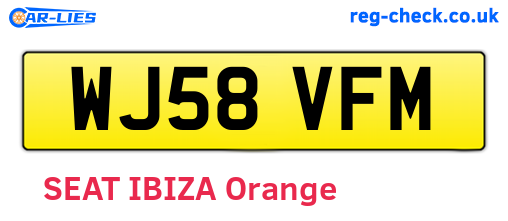 WJ58VFM are the vehicle registration plates.