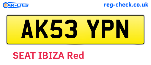 AK53YPN are the vehicle registration plates.