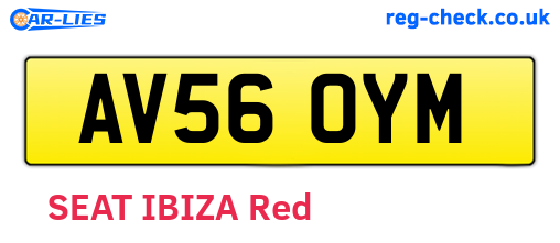 AV56OYM are the vehicle registration plates.