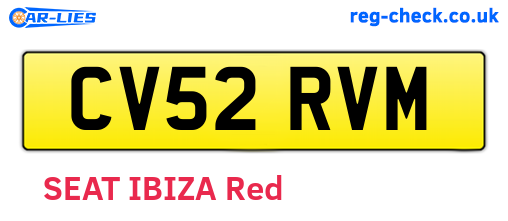 CV52RVM are the vehicle registration plates.
