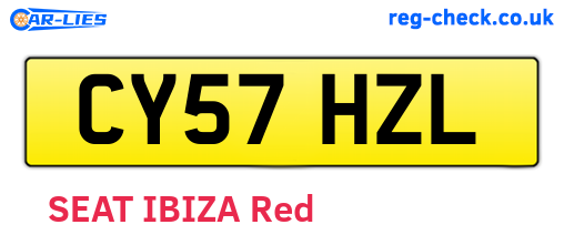 CY57HZL are the vehicle registration plates.