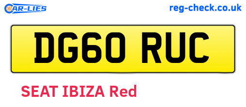 DG60RUC are the vehicle registration plates.
