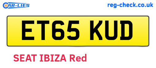 ET65KUD are the vehicle registration plates.