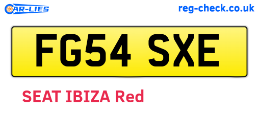 FG54SXE are the vehicle registration plates.