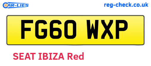 FG60WXP are the vehicle registration plates.