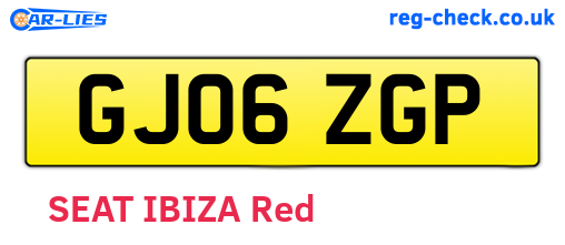 GJ06ZGP are the vehicle registration plates.