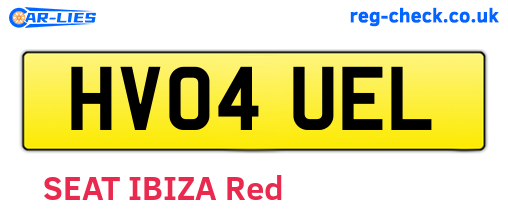 HV04UEL are the vehicle registration plates.