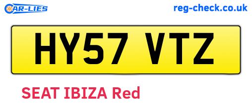 HY57VTZ are the vehicle registration plates.