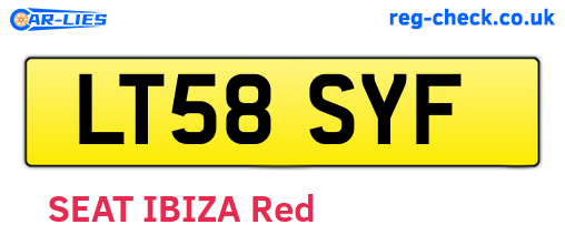 LT58SYF are the vehicle registration plates.