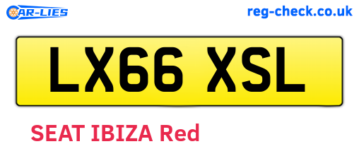 LX66XSL are the vehicle registration plates.
