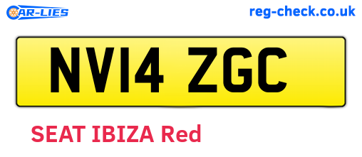 NV14ZGC are the vehicle registration plates.