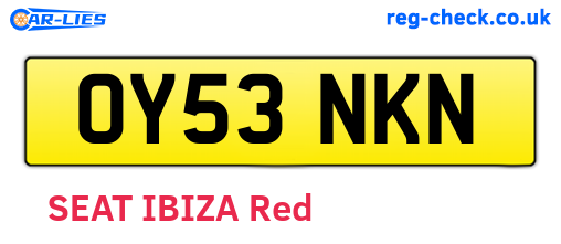 OY53NKN are the vehicle registration plates.