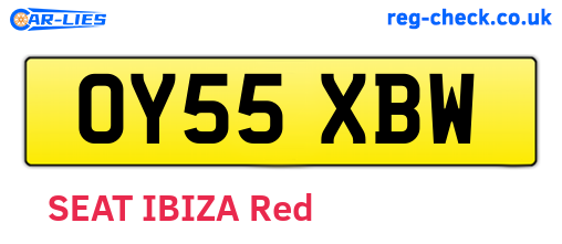 OY55XBW are the vehicle registration plates.
