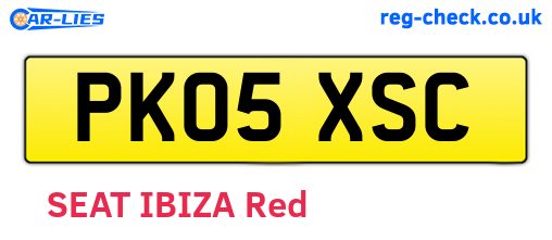 PK05XSC are the vehicle registration plates.