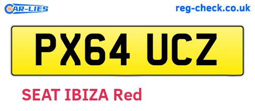 PX64UCZ are the vehicle registration plates.