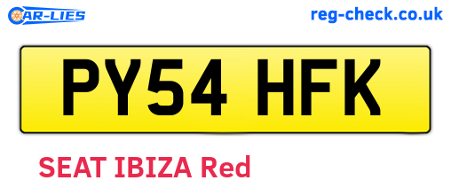 PY54HFK are the vehicle registration plates.