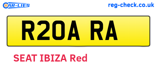 R20ARA are the vehicle registration plates.