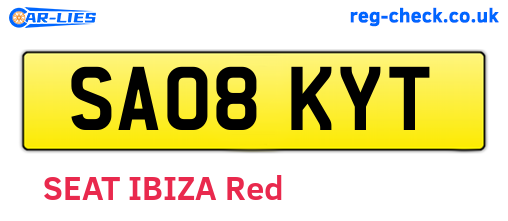 SA08KYT are the vehicle registration plates.
