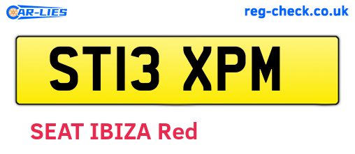 ST13XPM are the vehicle registration plates.