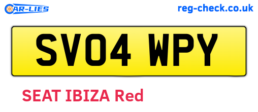 SV04WPY are the vehicle registration plates.