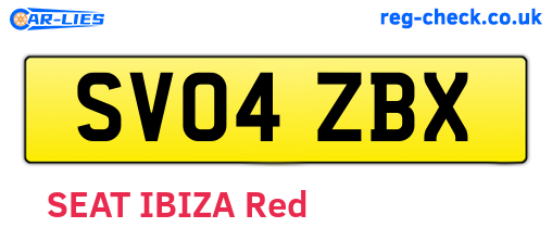 SV04ZBX are the vehicle registration plates.
