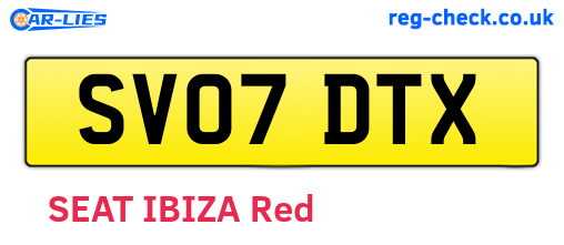 SV07DTX are the vehicle registration plates.