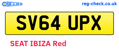 SV64UPX are the vehicle registration plates.