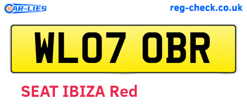 WL07OBR are the vehicle registration plates.